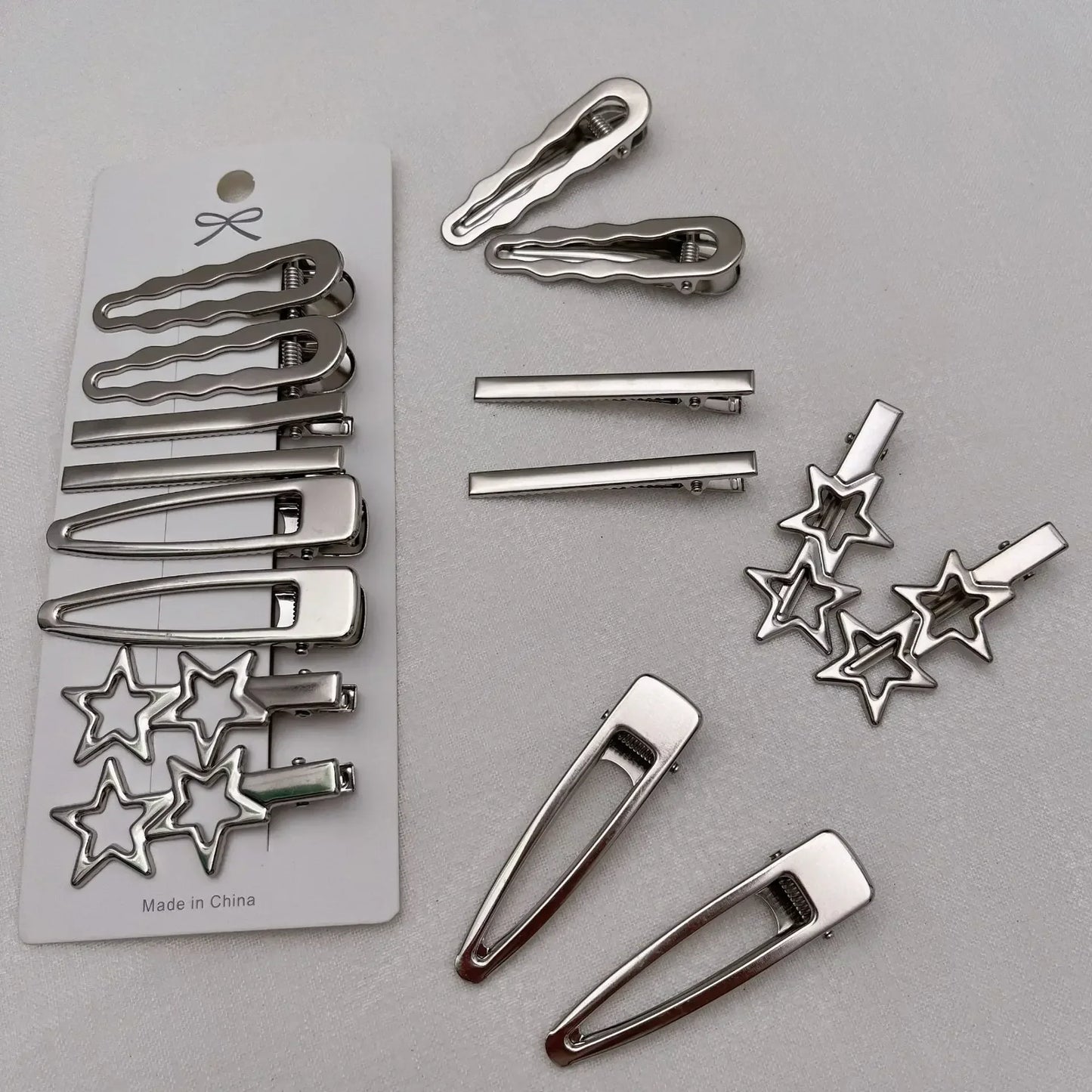 Silver Metal Hair Clips for Women & Girls | Y2K Duckbill Hairpin, Bangs Side Barrettes