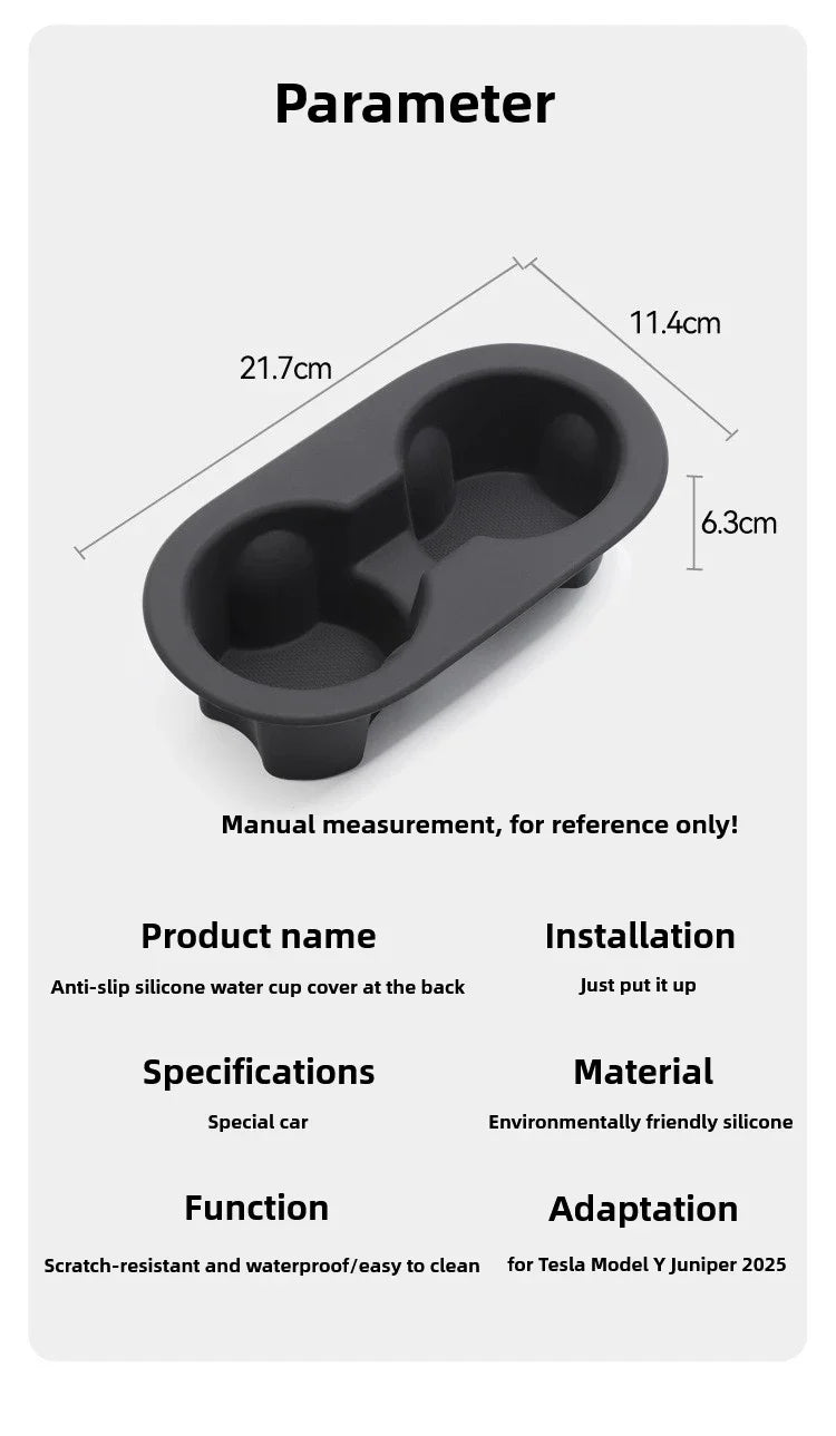 Tesla Model Y Juniper 2025 Silicone Cup Holder – Center Console Drink Bottle Rack for Front & Rear Seats Interior Accessory