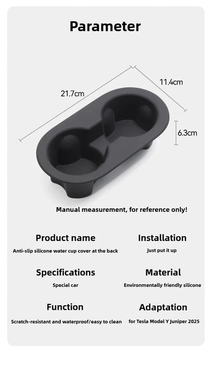 Tesla Model Y Juniper 2025 Silicone Cup Holder – Center Console Drink Bottle Rack for Front & Rear Seats Interior Accessory