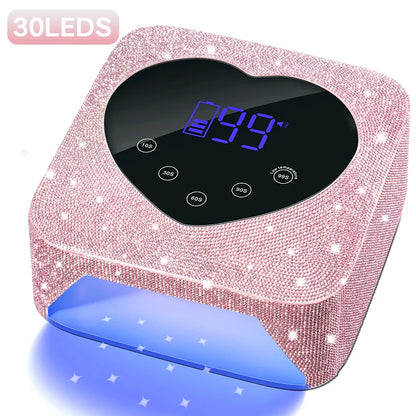 Rechargeable UV LED Nail Lamp – 30 LEDs Cordless Professional Gel Curing Light with Touch Screen, Salon Tools