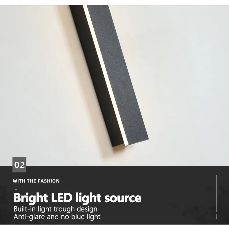 Waterproof Outdoor Wall Light – LED Garden Lamp, Modern Nordic Style for Living Room & TV Background, IP65, 110/220V Wall Washer