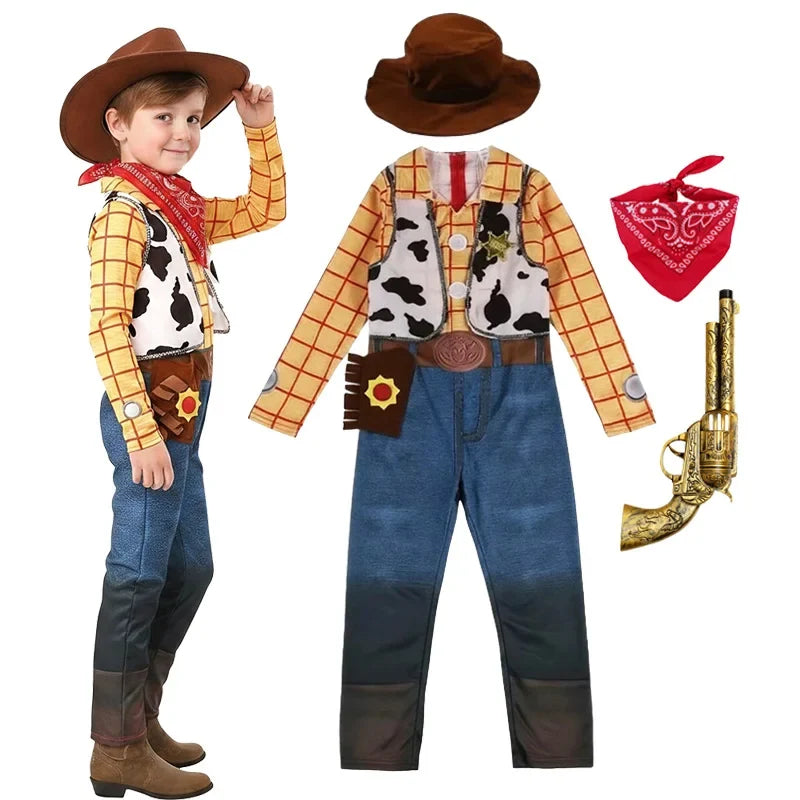 Toy Story Kids Costume - Jessie, Buzz & Woody Halloween Cosplay Jumpsuit for Girls & Boys, Carnival Outfit