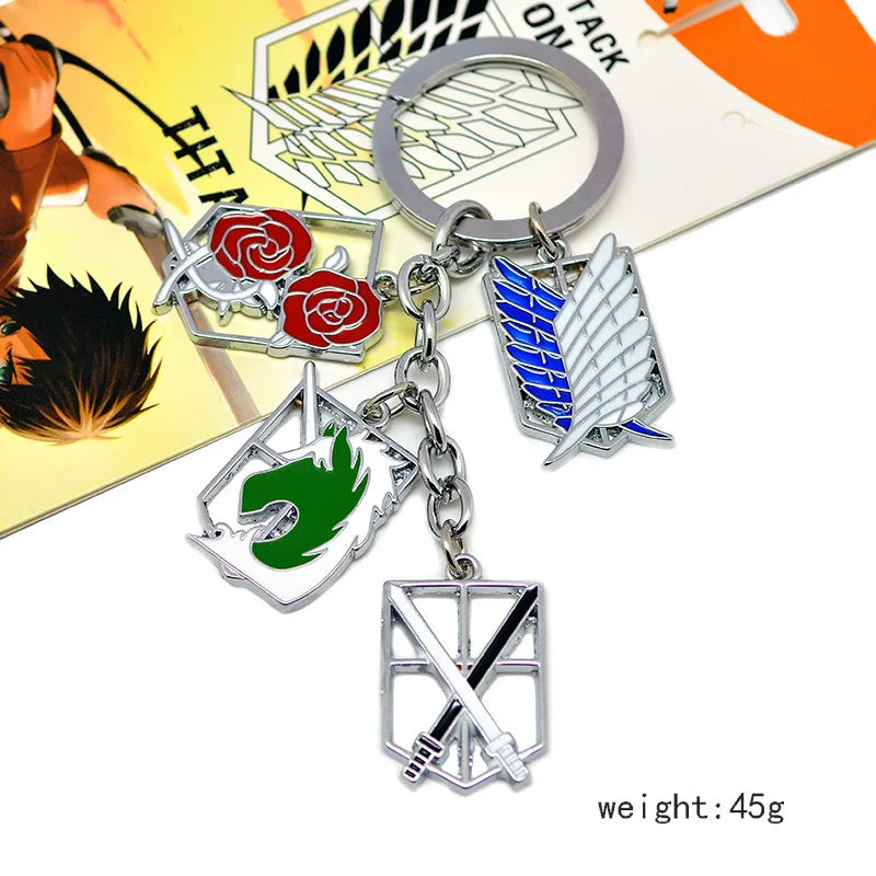 Attack on Titan Eren Jaeger Wings of Freedom Keychain – Alloy Anime Model Pendant Creative Bag & Key Ring Accessories Gift