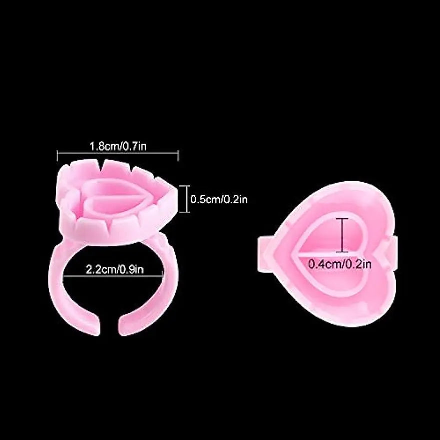500PCS Disposable Eyelash Glue Fan Cup Rings — Holder Container for Lash Extensions, Tattoo Pigments & Eyelash Tools