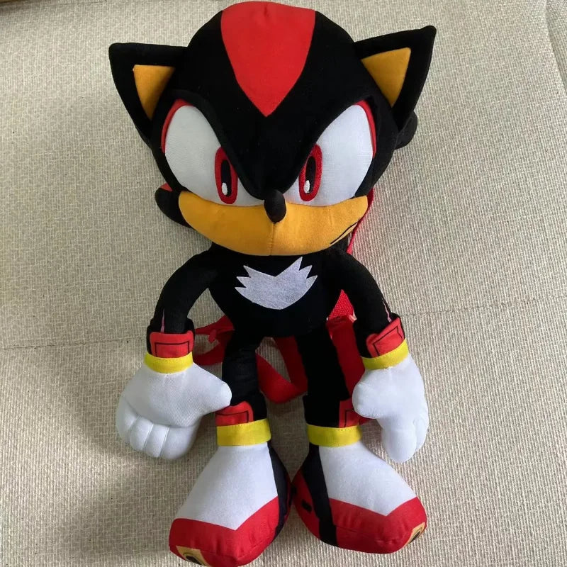Classic Game Character Black Shadow Plush Backpack – 55CM Anime Silver Doll, Children's Comfort Toy & Birthday Christmas Gift