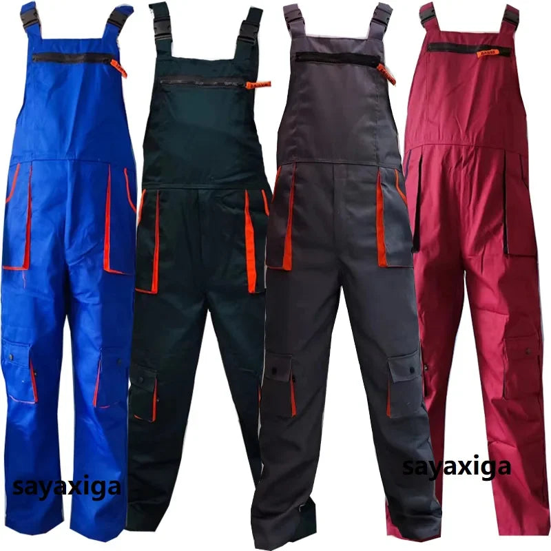 Unisex Work Overall Coverall – Men & Women Mechanic Jumpsuit with Fly Pockets for Workshop, Garage, Warehouse