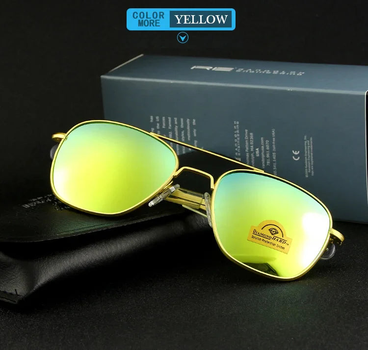 RE Military Aviation Sunglasses — Vintage Titanium Frame Pilot Glasses for Men & Women