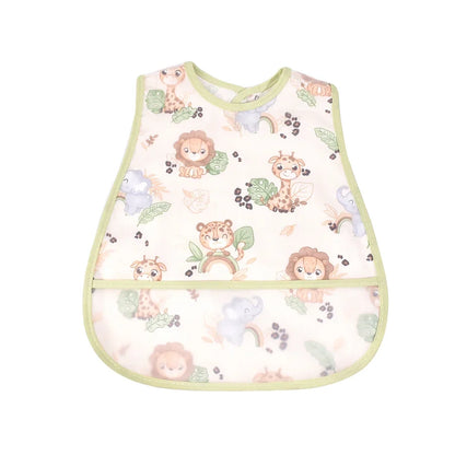 Adjustable Baby Bibs - Waterproof EVA Cotton Cartoon Feeding Bibs with Burp Cloth for Boys & Girls