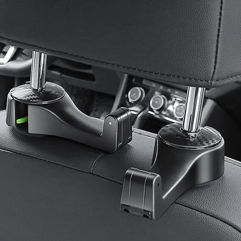 Universal Car Headrest Hooks: 2-in-1 Phone Holder & Seat Back Organizer - Handy Handbag Storage for Car Interior Accessories