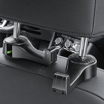 Universal Car Headrest Hooks: 2-in-1 Phone Holder & Seat Back Organizer - Handy Handbag Storage for Car Interior Accessories
