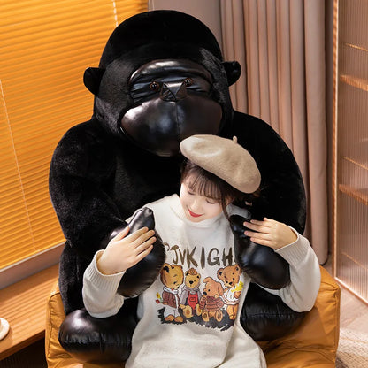 35/50/65cm Big Black Gorilla Plush Toy – Cute Stuffed King Kong Monkey for Birthday Gifts
