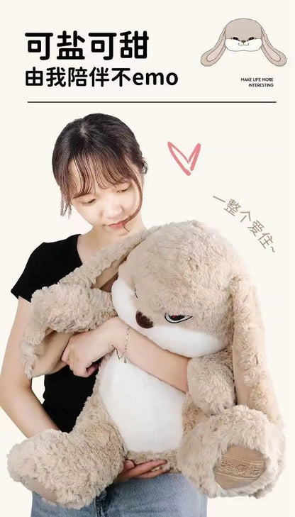 Large Angry Rabbit Plush Toy – Cute Kawaii Stuffed Animal Doll, Soft Plush for Room Decor & Birthday Gifts