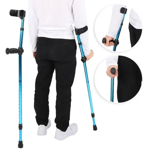 Adjustable Folding Aluminum Crutch – Telescopic Underarm Cane for Seniors & Disabled