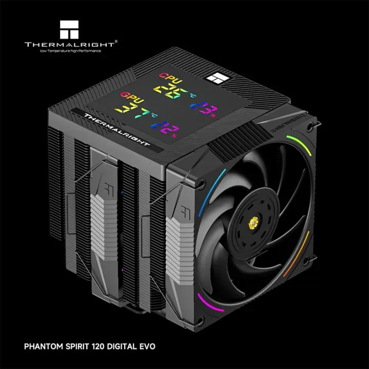 Thermalright Phantom Spirit Digital 120 EVO/SNOW CPU Air Cooler – 7 Heat Pipes Dual Tower AGHP Gen5.0 with Dual TL-K12 Fans High Performance Radiator for Intel & AMD Sockets