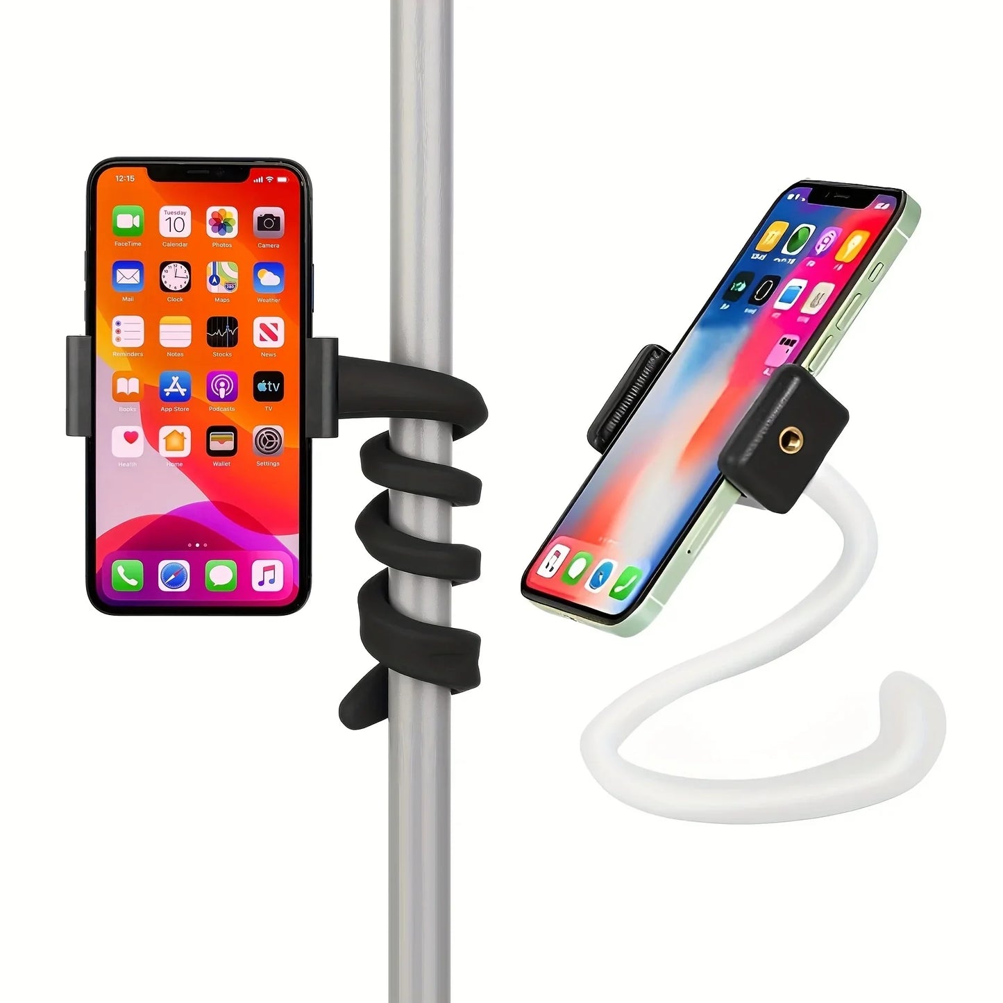 Portable Flexible Phone Holder Stand for Treadmill, Bike, Stroller, Cart, Bed, Car, Kitchen & Desk