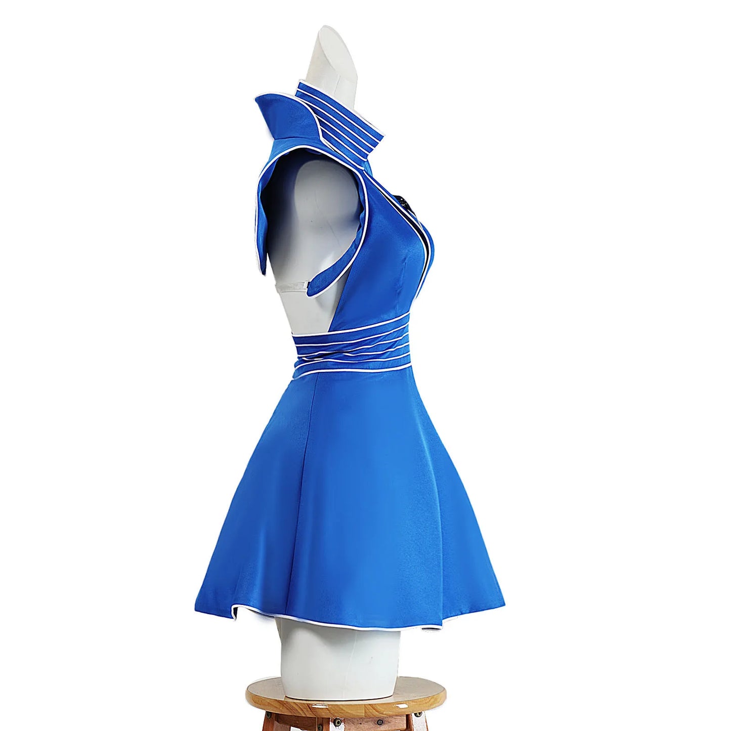Britney Inspired Flight Attendant Costume - Women’s Blue Cosplay Uniform for Halloween & Carnival Parties