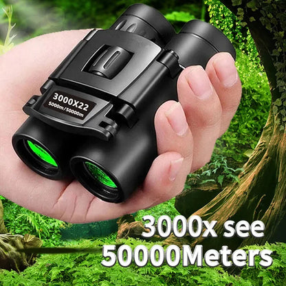 3000x22 Powerful Binoculars: Long-Range Folding Mini Telescope with BAK4 FMC Optics - Ideal for Hunting, Sports, Outdoor Camping, Travel