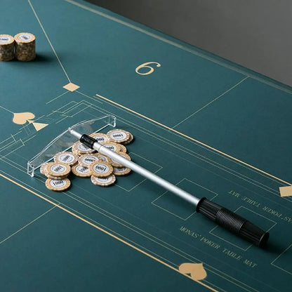 Telescopic Metal Chip Rake – Casino Gaming Desk Accessory for Roulette & Poker Chips Collection