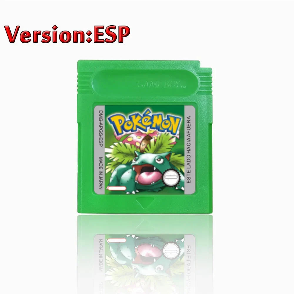 Pokemon GBC Game Cartridge - 16-Bit Video Game Card in Red, Blue, Crystal, Gold, Silver & Yellow Versions