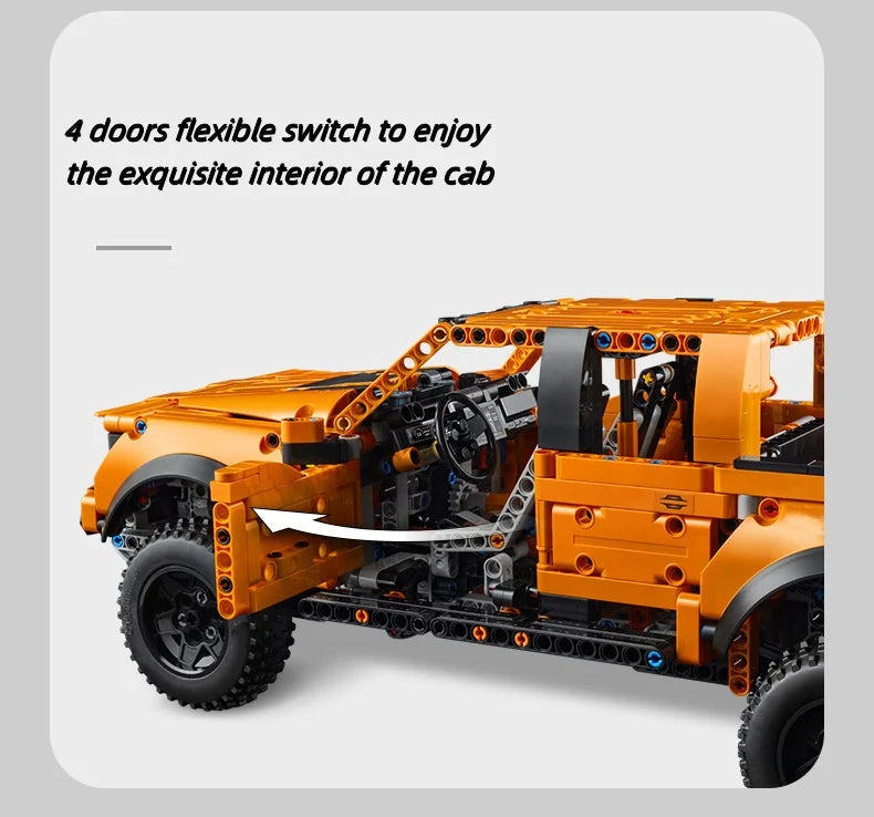 New 1379PCS Ford Raptors F150 Pickup Truck Building Blocks – Technical Sports Car Model Bricks for Kids Racing Vehicle Toy Gifts
