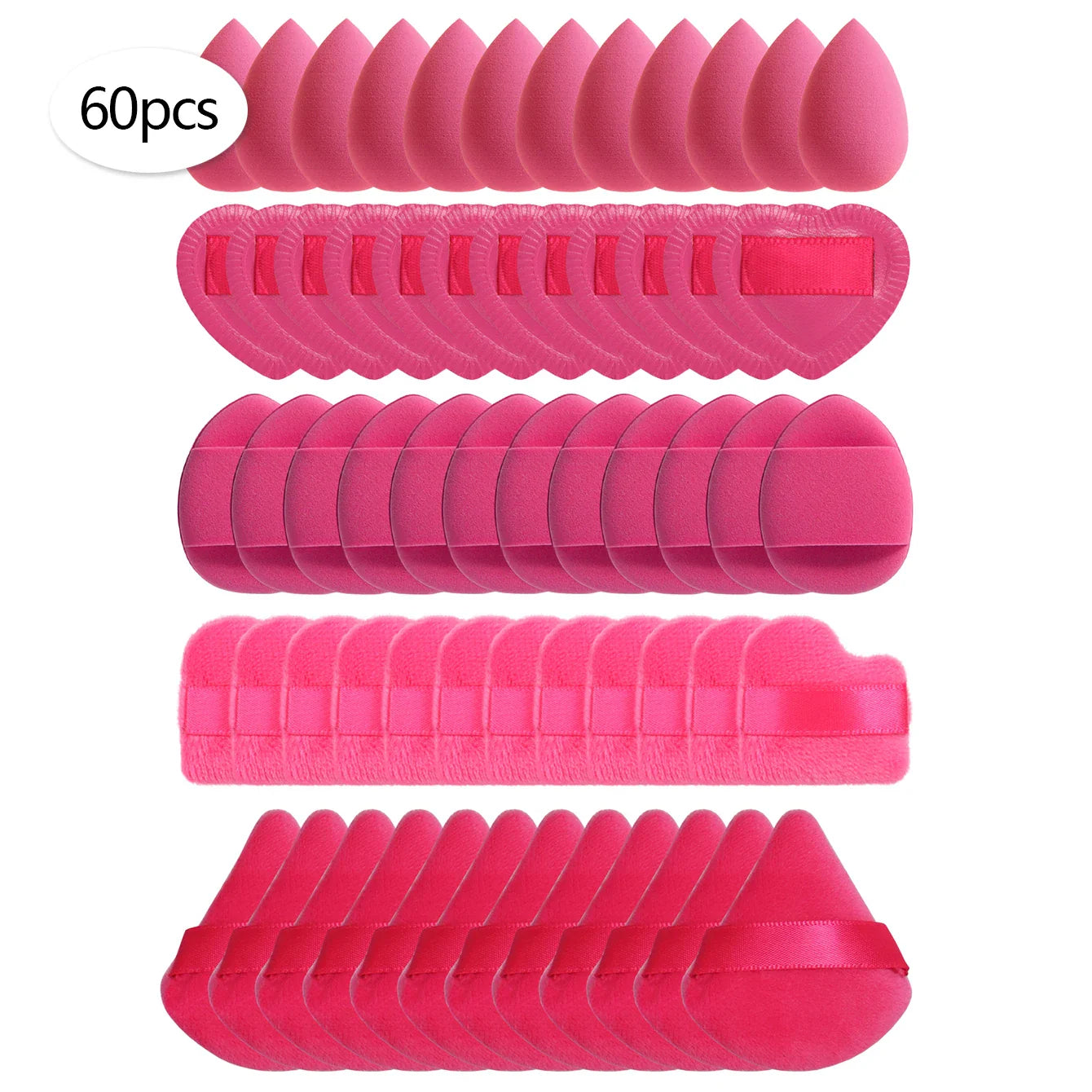 15/30/60 Mini Makeup Sponges – Beauty Powder Puff for Concealer, Liquid Foundation & Face Cosmetics