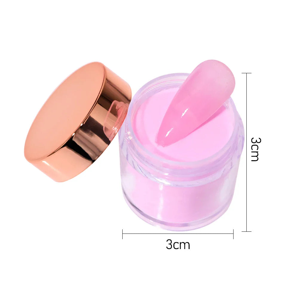 12-Color Nude Pink 3-in-1 Professional Acrylic Powder Set - 12 Jars for Dip & Acrylic Nail Extensions, Structure & Dust, 10g Each