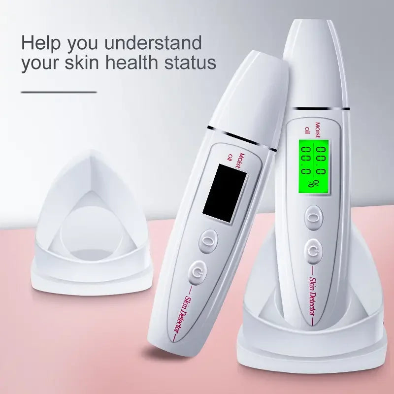 LCD Digital Skin Analyzer with Bio-Technology Sensor - Precise Oil & Moisture Tester for Skin Care Spa Monitoring