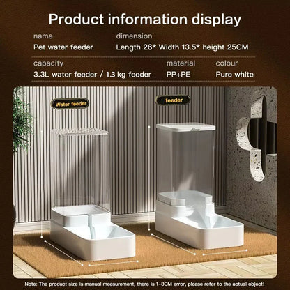 Cat & Dog Automatic Feeder with Water Dispenser – Gravity Food Storage Container