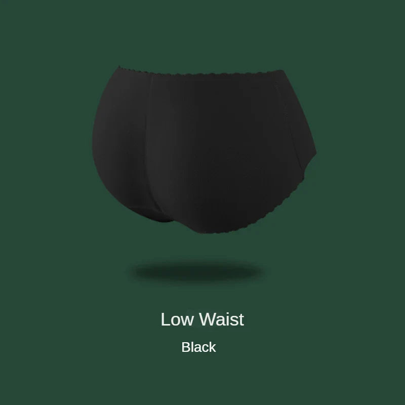 Women’s Low Waist Mesh Tummy Control Panty – Slimming Padded Seamless Underwear, Fake Buttock Body Shaper & Hip Enhancer