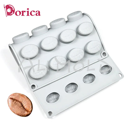 28-Hole Coffee Bean Silicone Mold – DIY Chocolate, Pudding, Soap, Candle, and Cake Decoration Bakeware