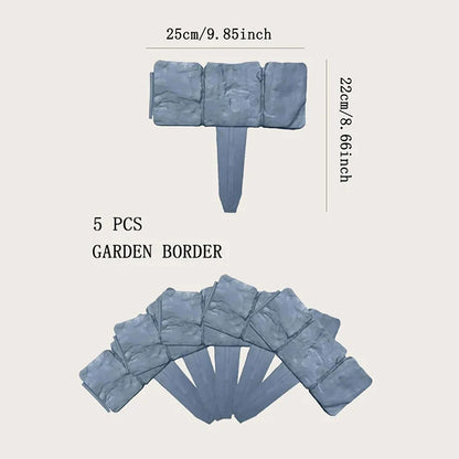 5-10pcs Garden Fence Stakes - Imitation Stone Decorative Plant Border for Lawn, Yard & Landscape DIY Edging