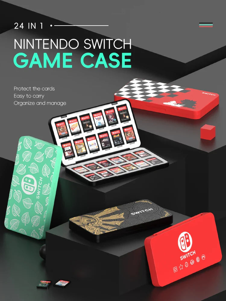 DATA FROG 24-in-1 Game Card Case Holder - Hard Shell Protective Storage Box for Nintendo Switch/Lite/OLED Accessories