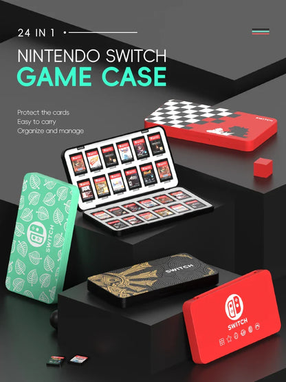 DATA FROG 24-in-1 Game Card Case Holder - Hard Shell Protective Storage Box for Nintendo Switch/Lite/OLED Accessories
