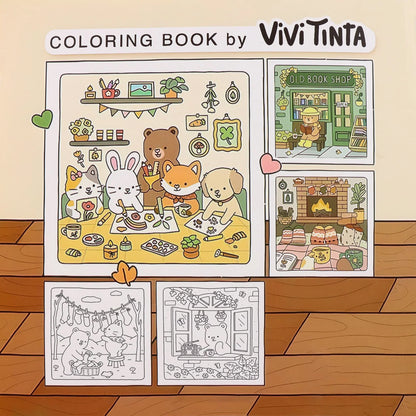 Into the Garden Coloring Book for Adults & Teens - Bold & Simple Designs with Plants, Flowers & Cute Animals