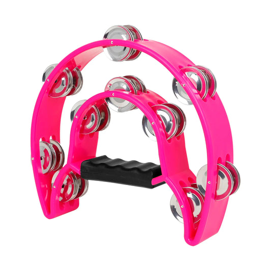 Orff Double Row Tambourine – Hand Rattle Percussion Instrument for Children, Educational Musical Toy & Party Gift