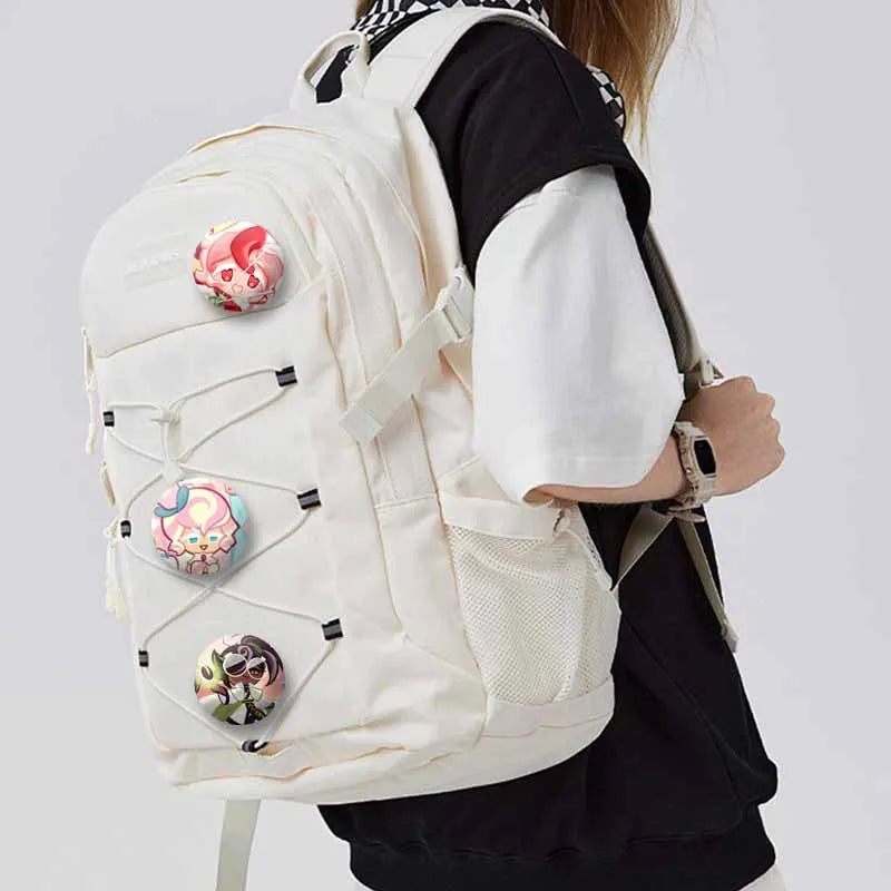 Cookie Run Kingdom Meringue & Jellyfish Enamel Badge – Round Brooch for Backpack, Jewelry Pin & Party Gift