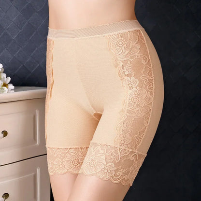 Plus Size Women’s Safety Shorts - Seamless Lace Anti-Chafing Boyshort Underwear for Under Skirts & Dresses