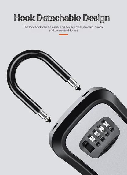 4 Digit Code Key Box – Waterproof Outdoor Password-Protected Storage with Steel Wire Hook for Key Hanging and Security