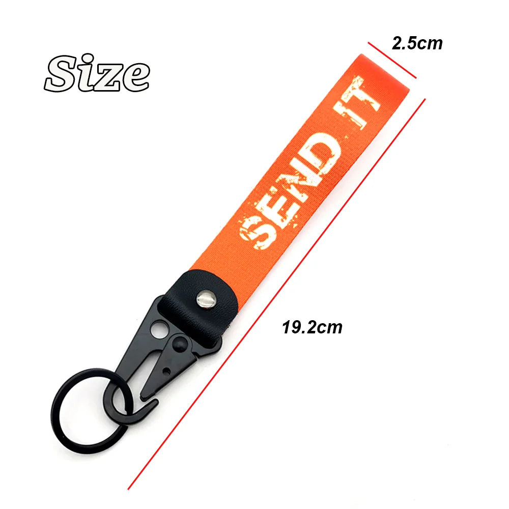 JDM Car Keychain Key Tag – Personality Spring Clip Lanyard for Racing, Modified Nylon Motorcycle & Auto Key Holder Accessories