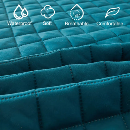 Quilted Waterproof Fitted Sheet – Machine Washable Mattress Protector for Single & Double Beds