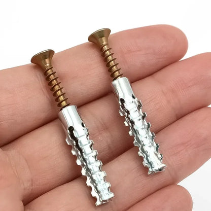 100/10 Sets Metal Serrated Expansion Tube with Self-Tapping Screws — Concrete Wall Anchor Bolt Kit
