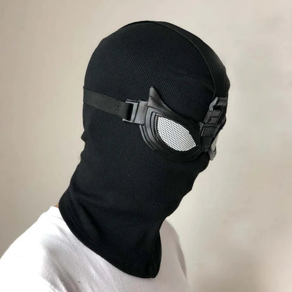 Superhero Spider Mask Cosplay Stealth Suit Helmet – Black Halloween Costume Prop for Masquerade Parties and Roleplay Events