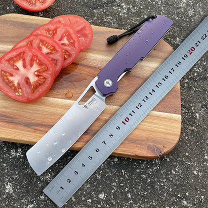 SHOOZIZ XUN120 XUN119 Folding Knife - D2 Steel Flax Handle Outdoor Camping EDC Pocket Tool