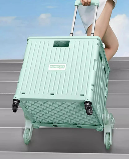 45/65L Folding Shopping Cart Trolley – Portable Home Cart with 2/4/8 Wheels