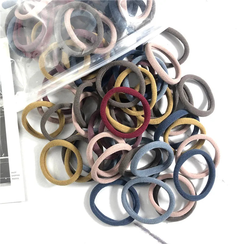 20/50PCS Hair Bands for Women & Girls - 4cm Elastic Rubber Ties, Simple Ponytail Holders & Hair Accessories