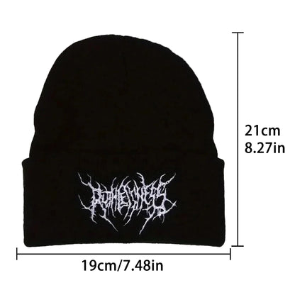 Winter Knitted Beanie Hat for Men & Women – Gothic Punk Street Style Skull Cap, 100% Acrylic Warm Fashion Beanies