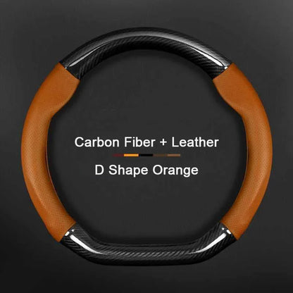 Hyundai Carbon-Fiber Leather Steering Wheel Cover — Fits i20/i30/i40/ix25/ix35/ix55/Elantra/Tucson/Sonata/Solaris/Palisade/Nexo