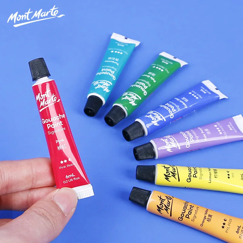 12/24/36 Colors Gouache Paint Set – 6ml Tubes with Rich Vivid Colors for Artists, Students & Beginners