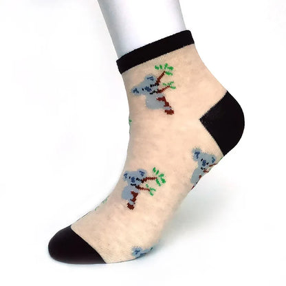 40-Style Colorful Cotton Ankle Socks – Fashion Novelty Short Socks for Men & Women, Funny Animal, Food & Avocado Casual Designs