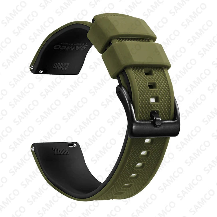 Premium Silicone Watch Band – Quick Release Rubber Strap, 18mm 20mm 22mm Replacement Watchband